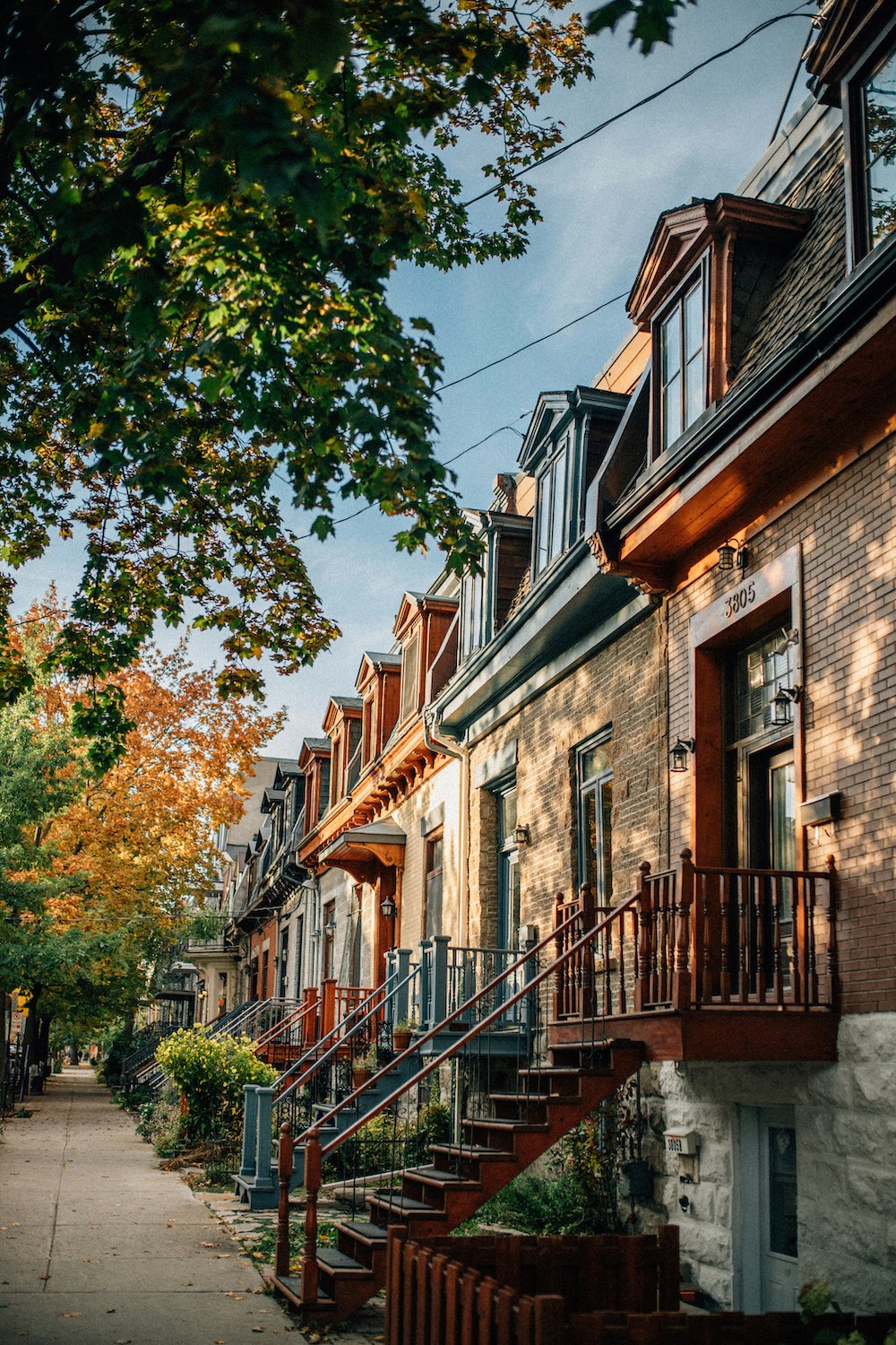 Closeup image of Montreal typical outdoors staircases